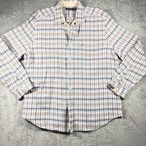 Nautica Button Up Long‎ Sleeve Shirt Men's 2XL Plaid Casual Preppy